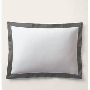 NEW‎ Ralph Lauren Organic Cotton Sateen Border King Sham Graphite